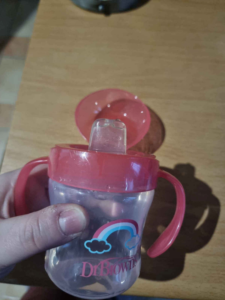 Dr. Brown's Educational Sippy Cup Plastic with Handles Pink for 6m+m+ 180ml