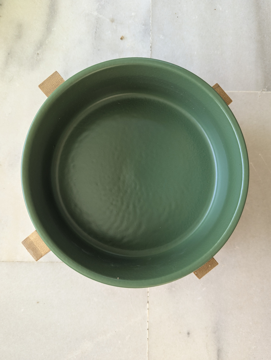 Glee Ceramic Bowl Food & Water for Dog & Cat with Base 800ml in Green Color