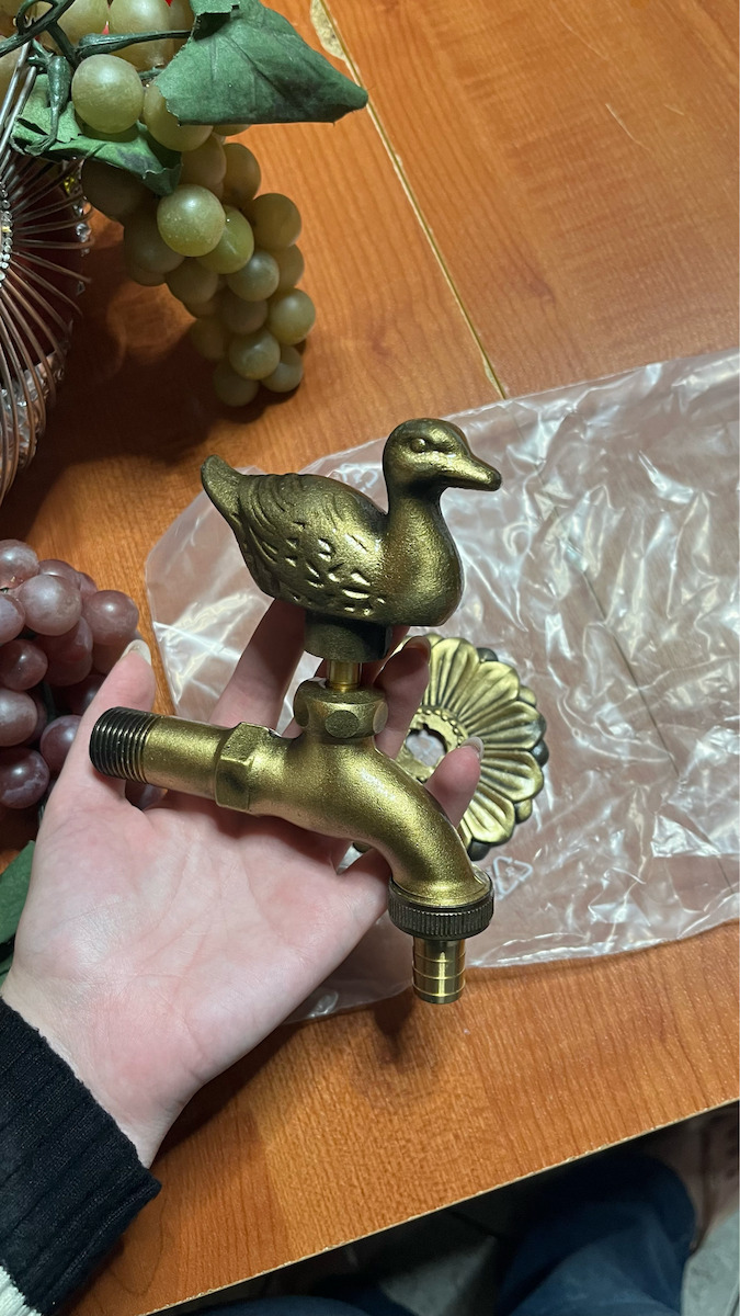 Eurovalves Decorative Faucet Garden Brass with Duck 12.5x16cm 12.5cmx16cm