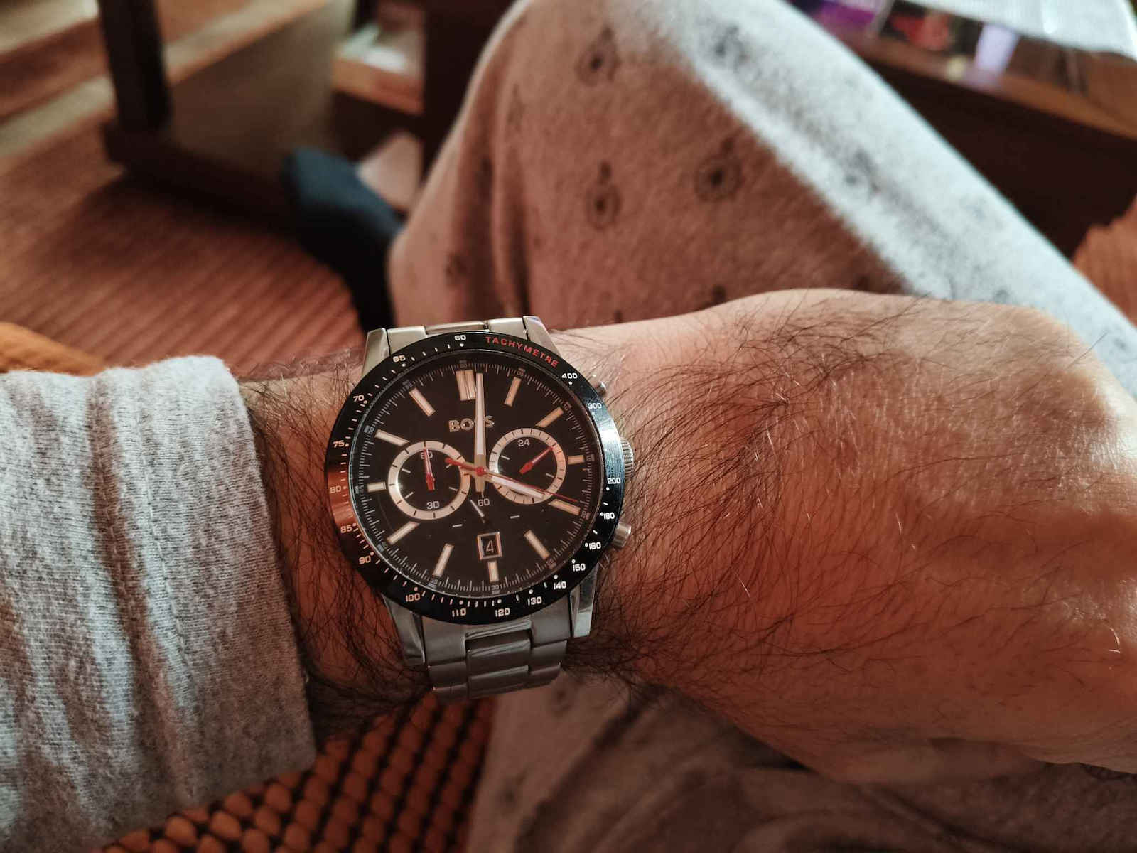 Boss Allure Ανδρικό Ρολόι 46mm Χρονογράφος Μπαταρίας με Ασημί Μεταλλικό Μπρασελέ