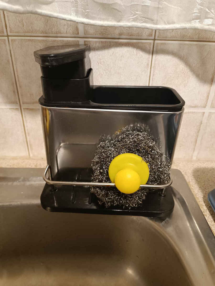 Verk Group Dispenser Kitchen made of Stainless Steel with Sponge Holder Silver 340ml