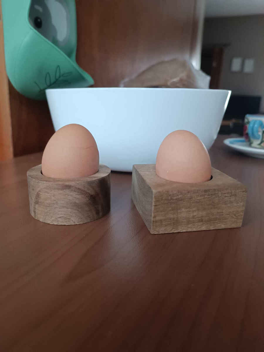 The Home Deco Factory Egg Cup Wooden Brown 2pcs