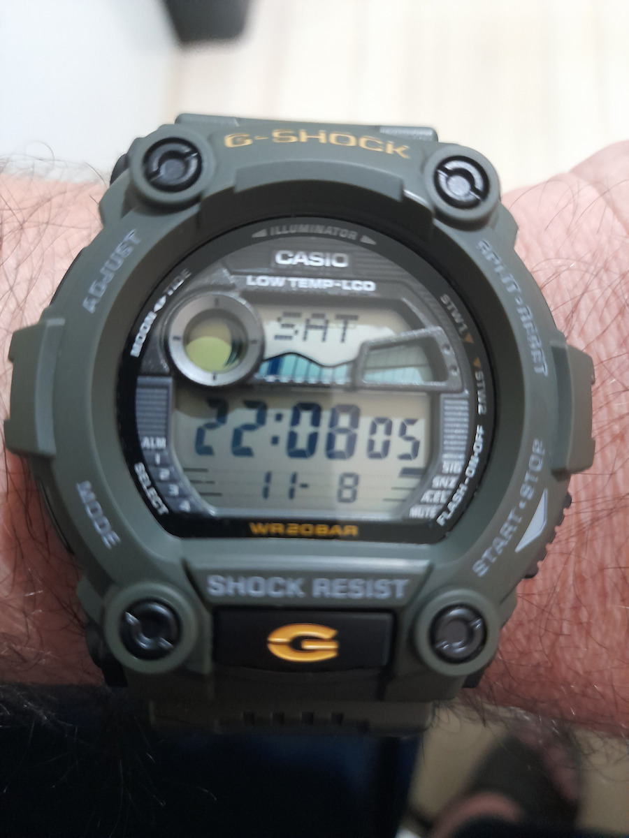 Casio G-Shock Digital Herrenuhr 49mm Chronograph Batterie mit Schwarz Kautschukarmband