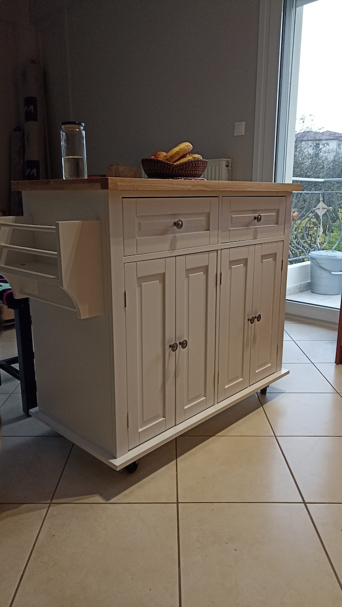 Dulap De Bucătărie De Pardoseală Alb 111x44.5x82.5cm