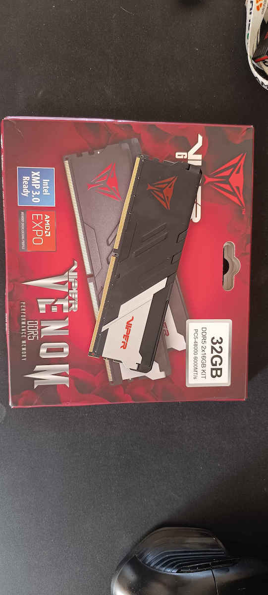 Patriot Viper Venom 32GB DDR5 RAM с 2 модула (2x16GB) и Скорост 6000 за Настолен Компютър