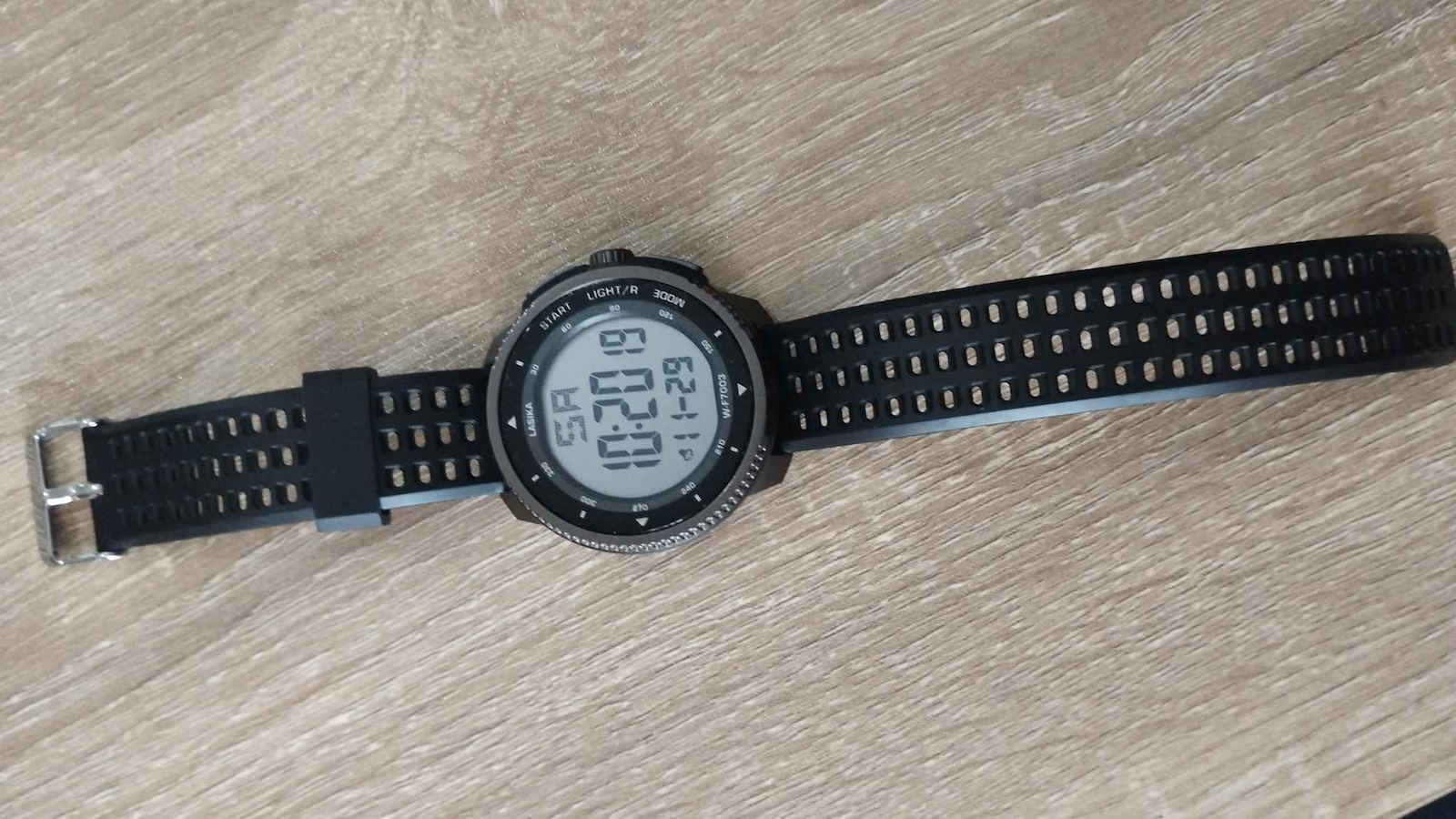 Digital Men's Watch 56mm Battery with Black Rubber Strap