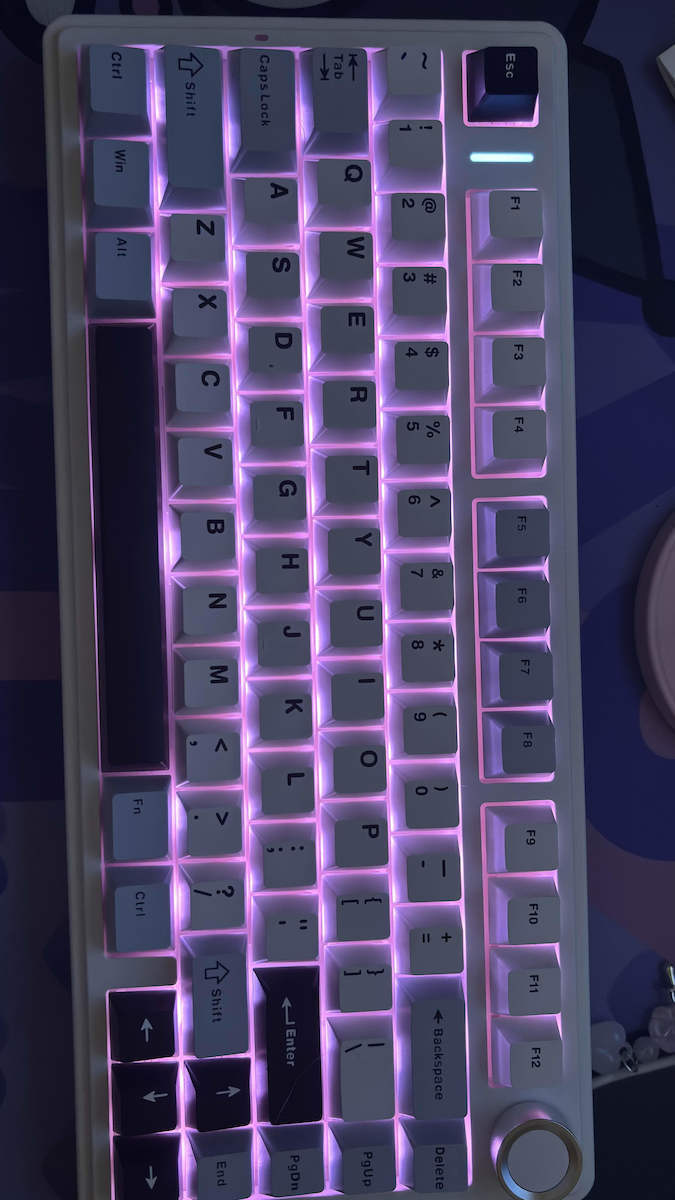 Aula F75 Wireless Gaming Keyboard 75% with LEOBOG Reaper switches and RGB lighting (English US) White