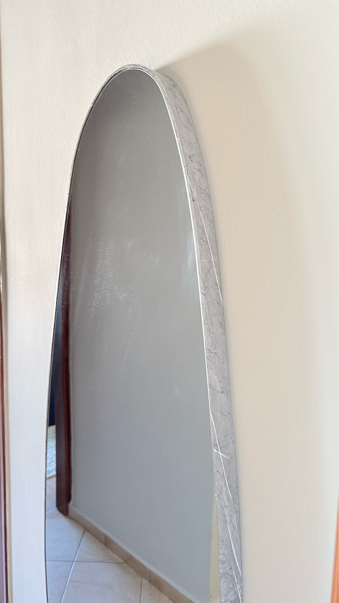 HomeMarkt Crither Oglindă de Perete De Corp Întreg cu Gri Ramă din Lemn 140x49cm 1buc