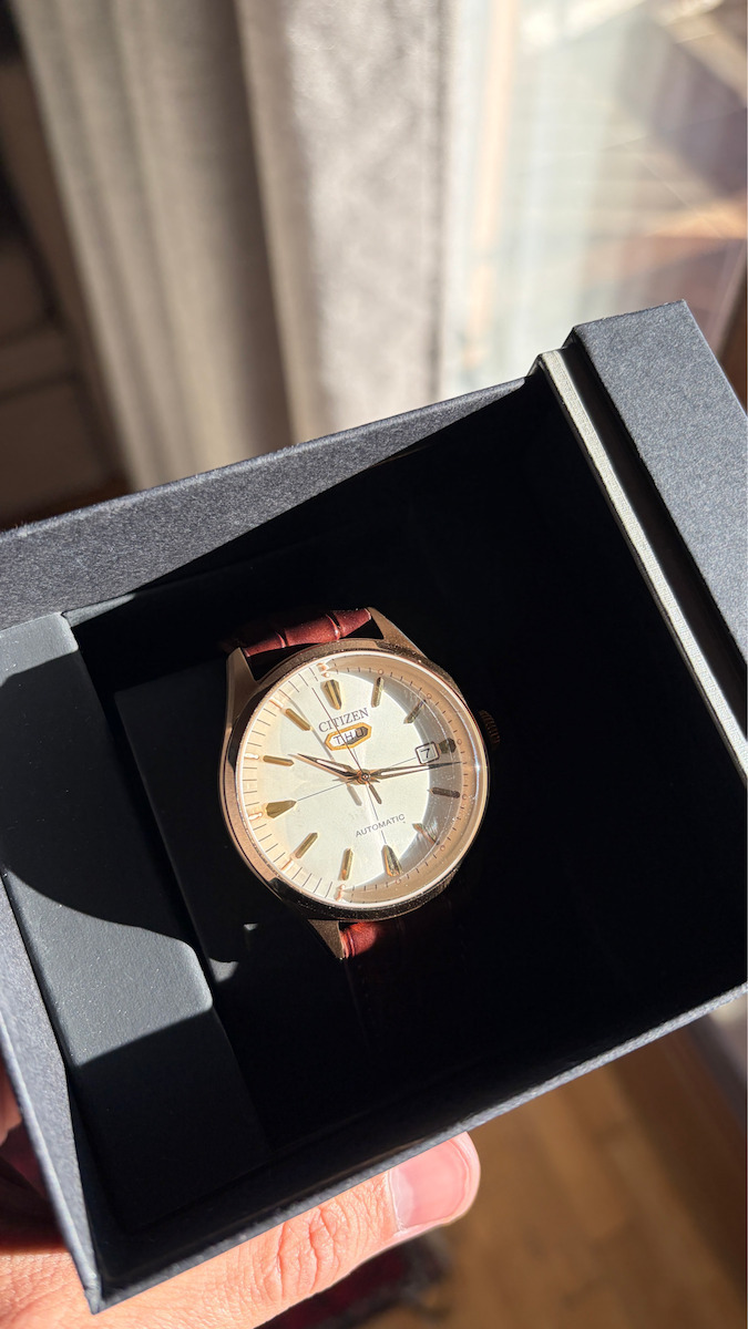 Citizen C7 Series Ανδρικό Ρολόι 40.2mm Αυτόματο με Καφέ Δερμάτινο Λουράκι