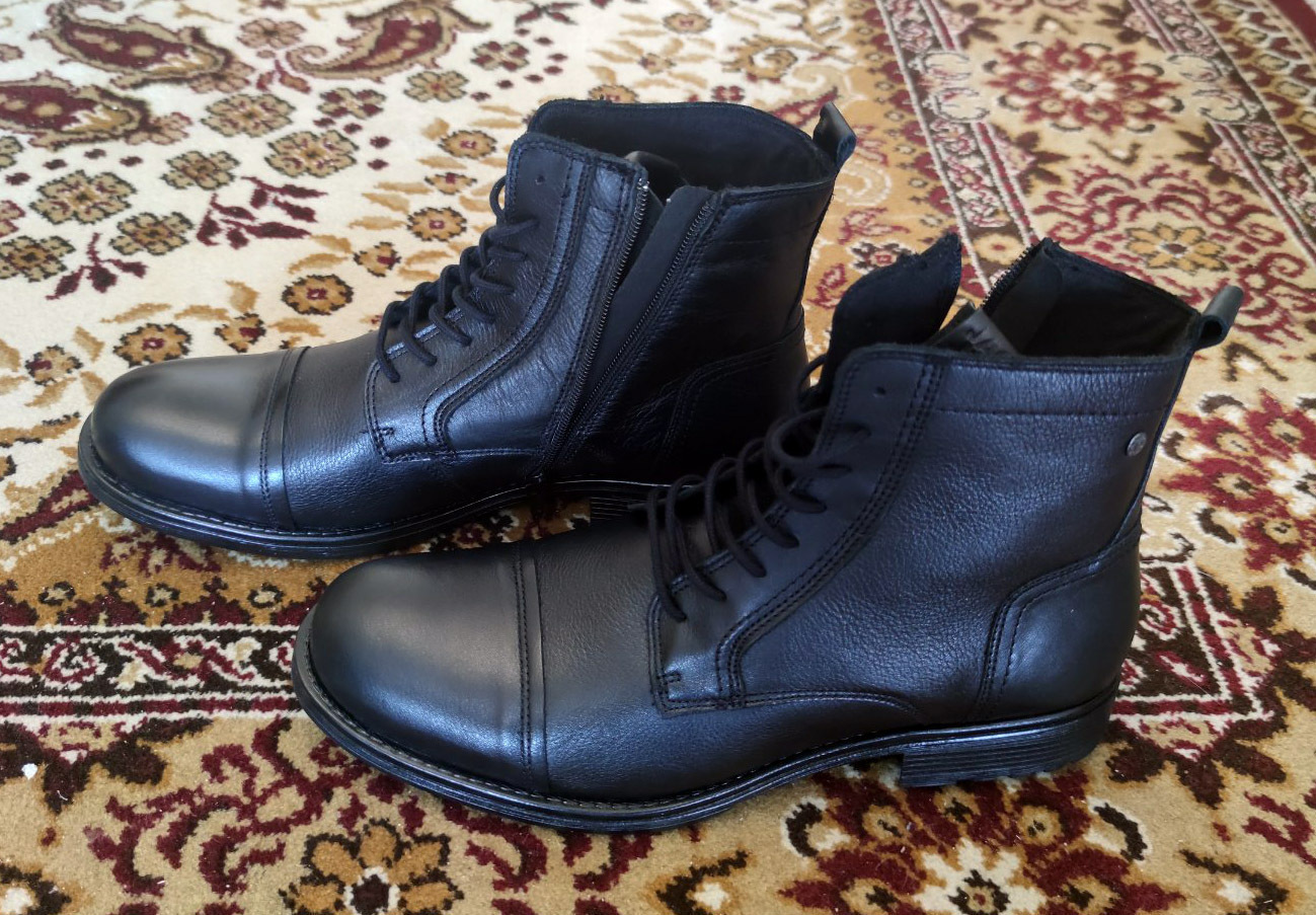 Leder Stiefel Anthracite