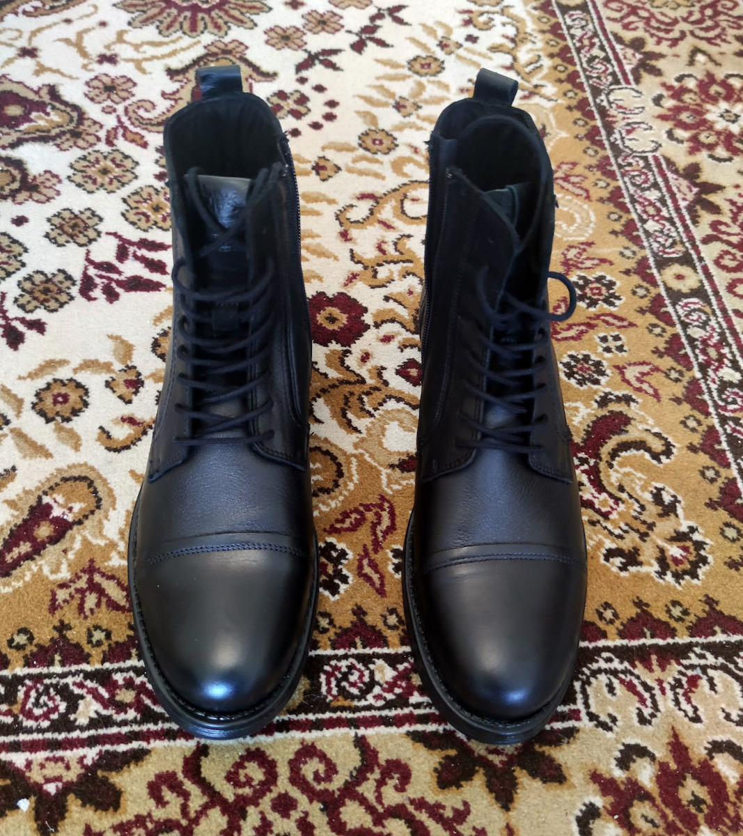Leder Stiefel Anthracite