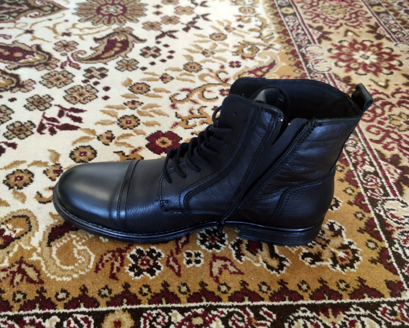 Leder Stiefel Anthracite