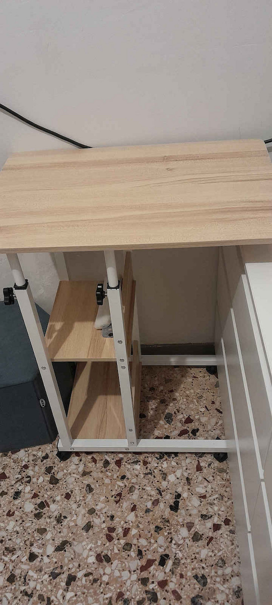 Desk Francolinus Wooden Natural / White with Metal Legs 60x40x68cm