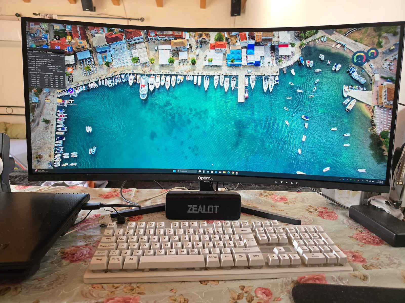 OptimX MT34J Ultrawide IPS Curbat Gaming Monitor 34" QHD 3440x1440 Argintiu