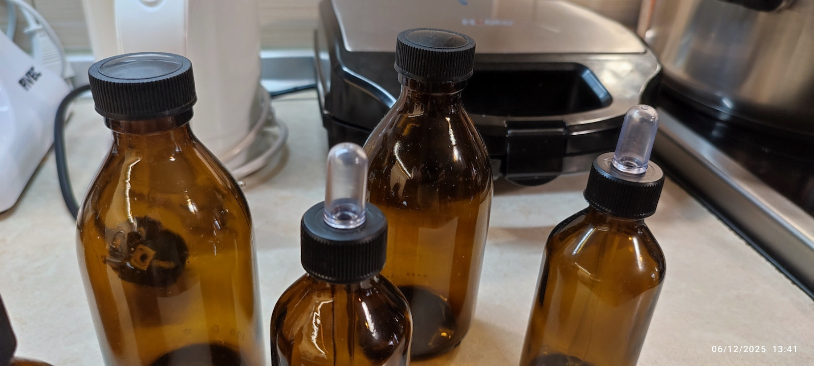 Glass Little Bottle Caramel Pharmaceutical Dropper 100ml
