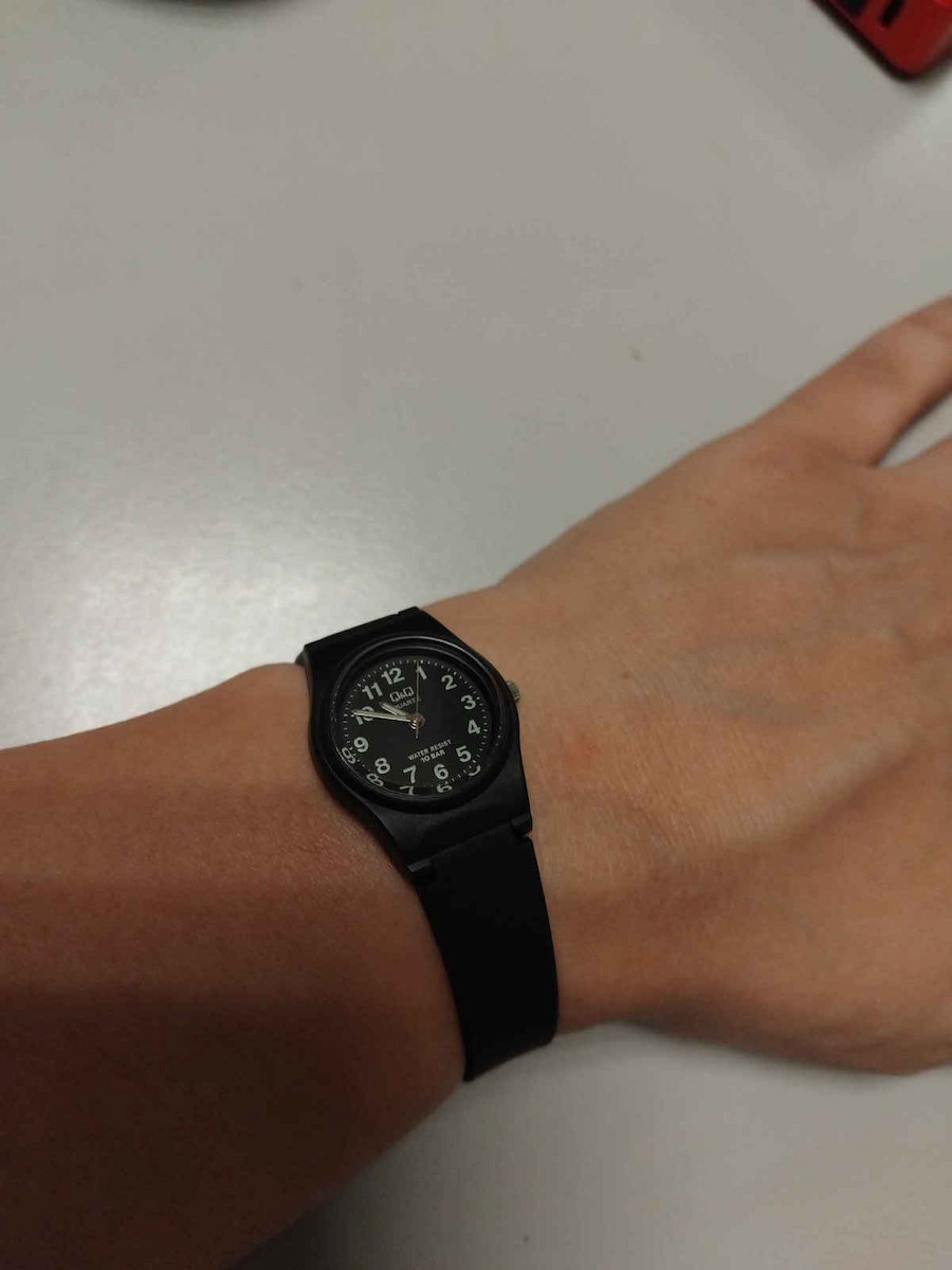 Q&Q Women's Watch with Black Rubber Strap