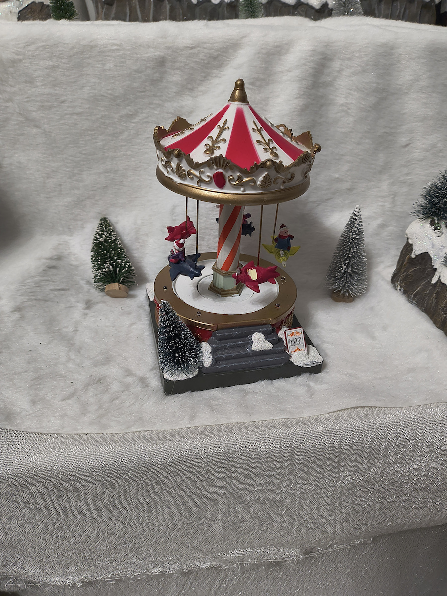 Christmas Illuminated Decorative Carousel with Battery 19x14x12.8cm.
