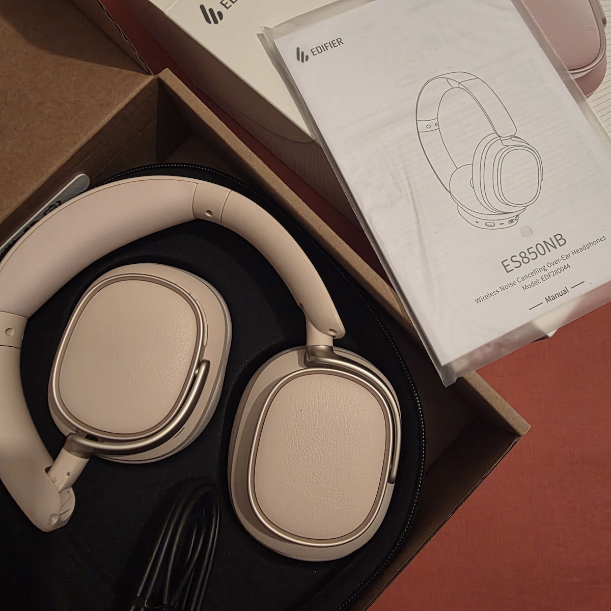 Edifier ES850NB Wireless / Wired Over Ear Headphones with 92 hours of Operation and Quick Charge Beige