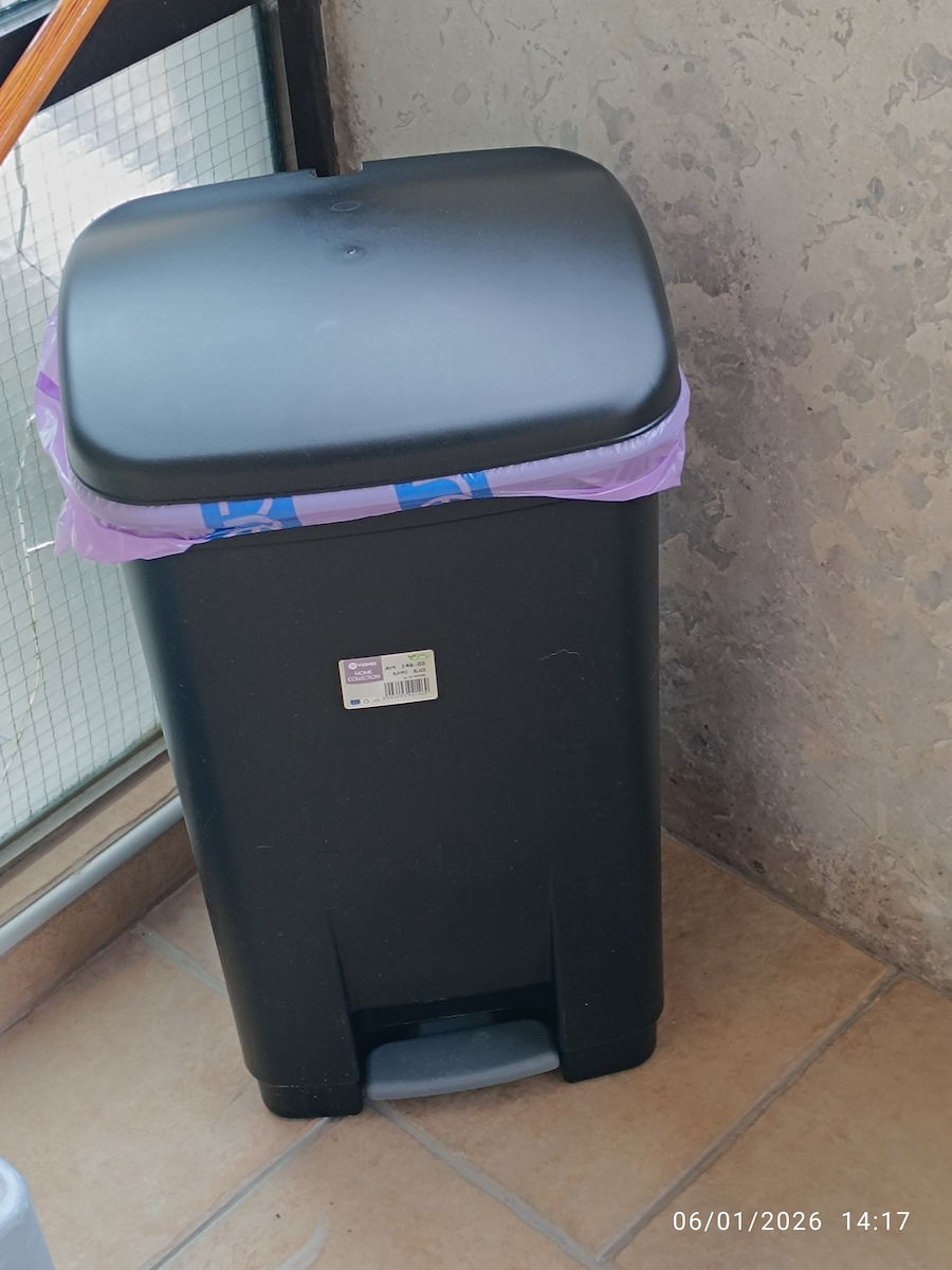 Viomes Waste Bin Waste Plastic with Pedal Titanium 40lt 1pcs