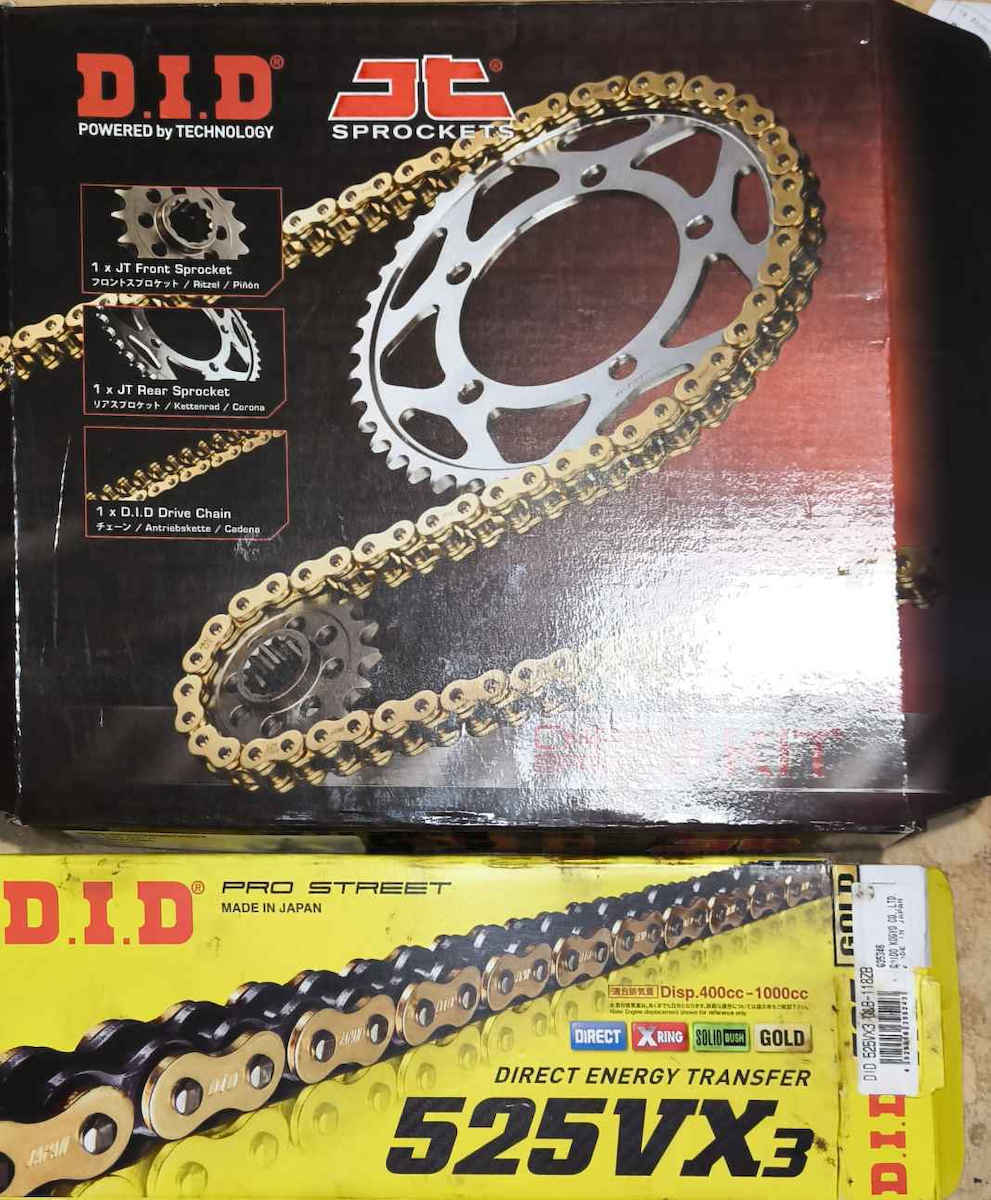 DID Chain & Sprocket Kit Golden (15-47-525VX/GB) for Honda Transalp 600 / XL 700V Transalp 2008-2013