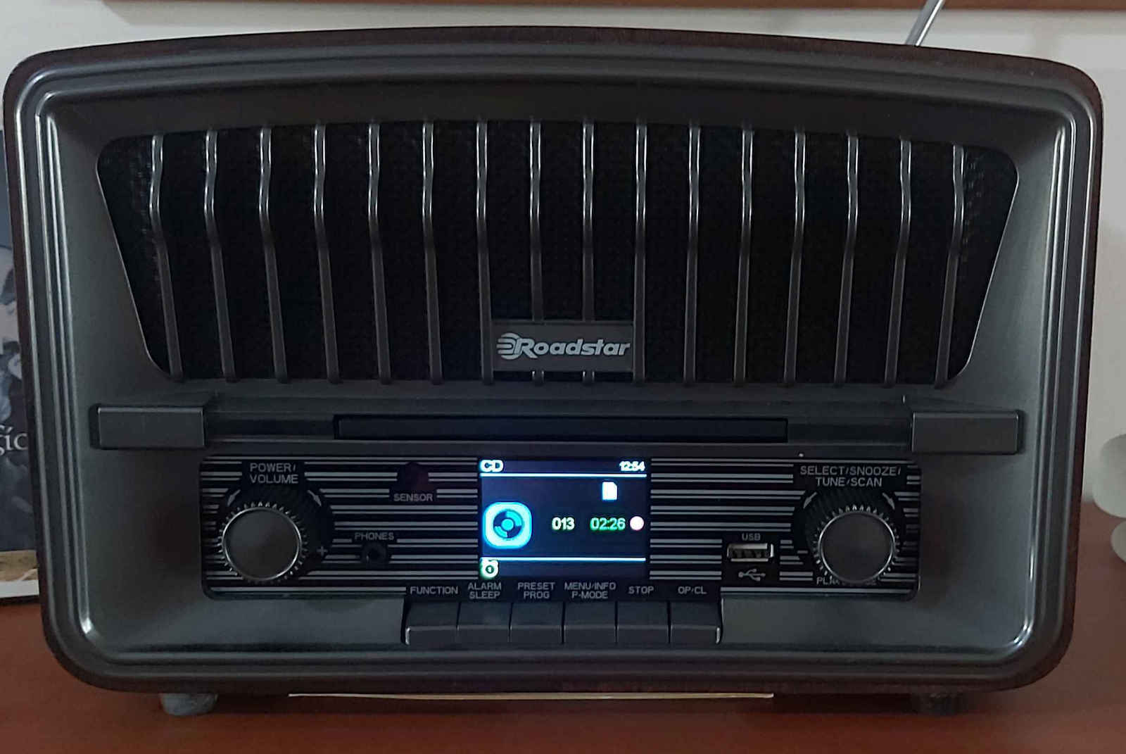 Roadstar HRA-270CD+BT Retro Επιτραπέζιο Ραδιόφωνο DAB+ με Bluetooth και USB Καφέ