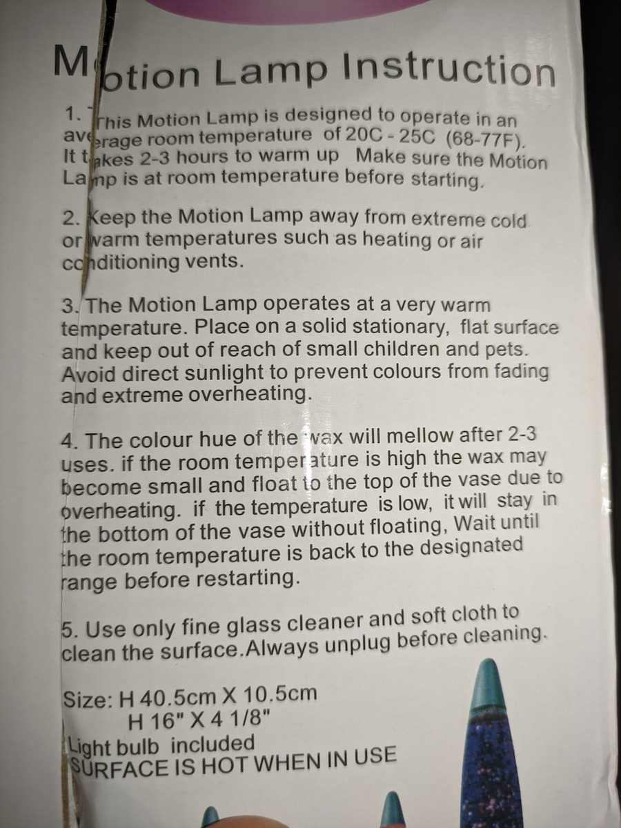 Decorative Lamp Lava Lamp Red