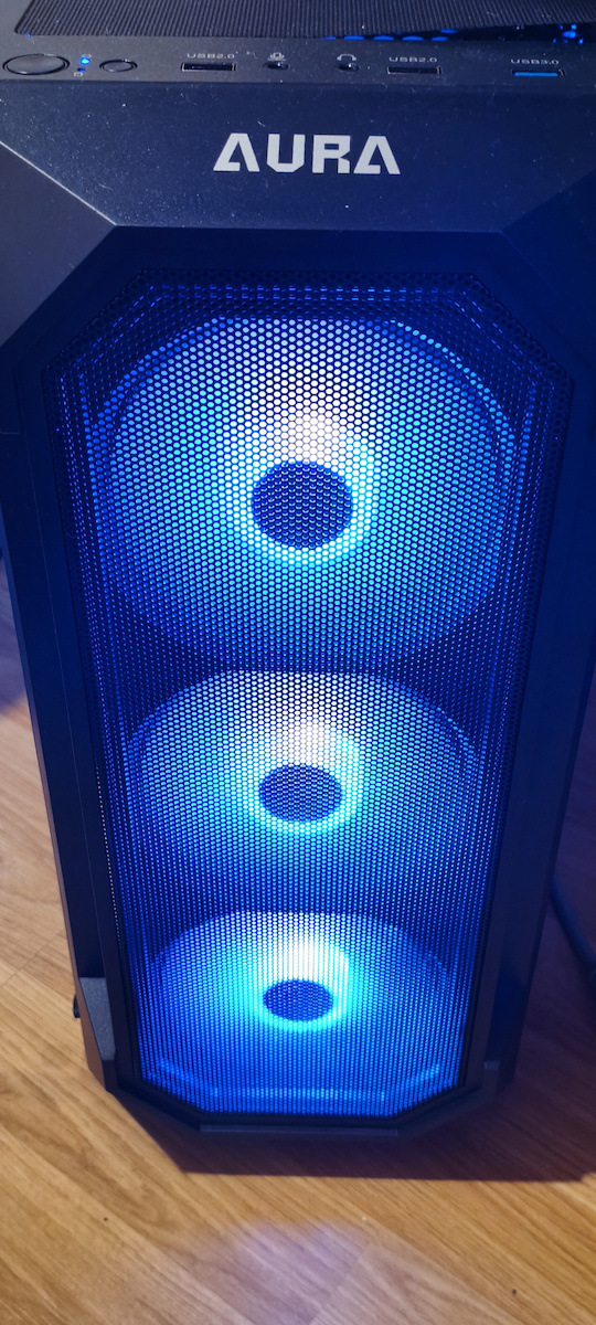 Gamdias AURA GC1 Gaming Midi Tower Κουτί Υπολογιστή με Πλαϊνό Παράθυρο και RGB Φωτισμό Μαύρο