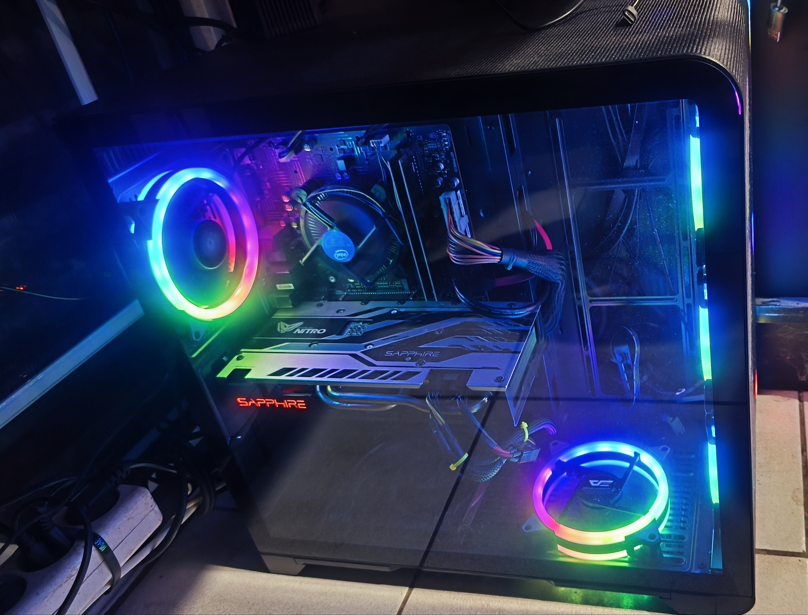 1STPLAYER VT7 Gaming Midi Tower Κουτί Υπολογιστή με Πλαϊνό Παράθυρο Μαύρο