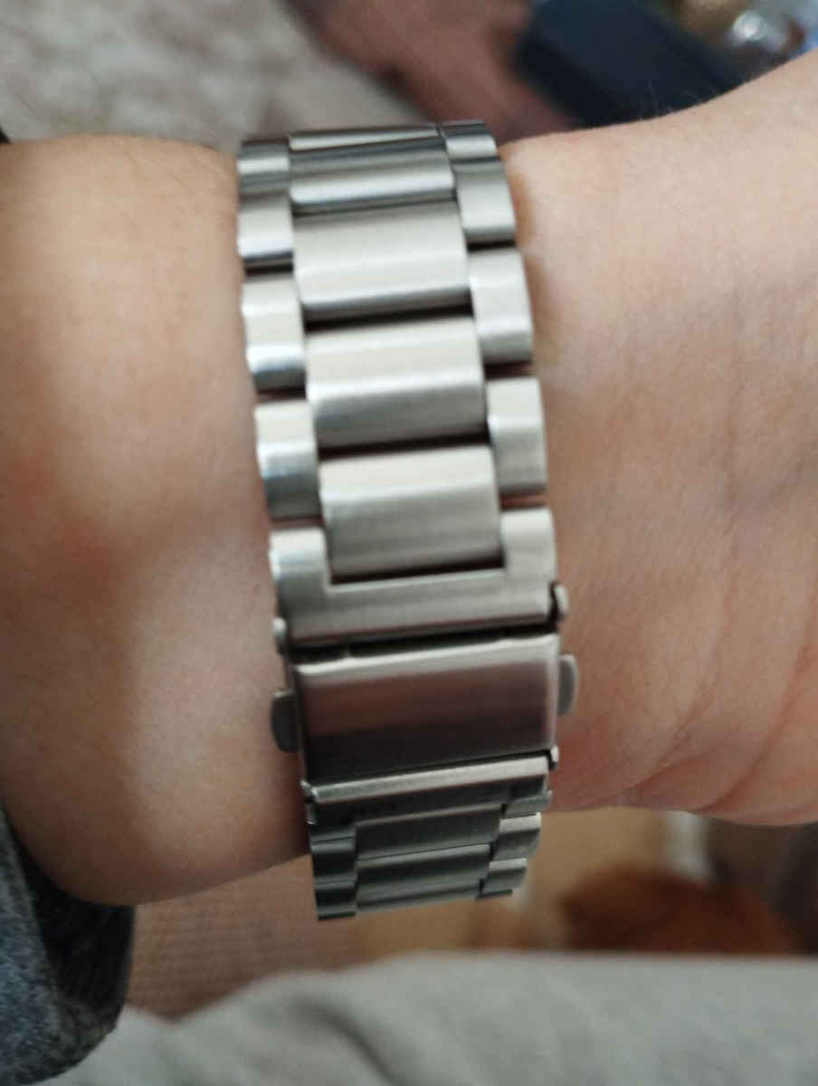 Xiaomi Smart Band 8 Active Three Bead Stainless Steel Watch Band + Watch Metal Frame Silver