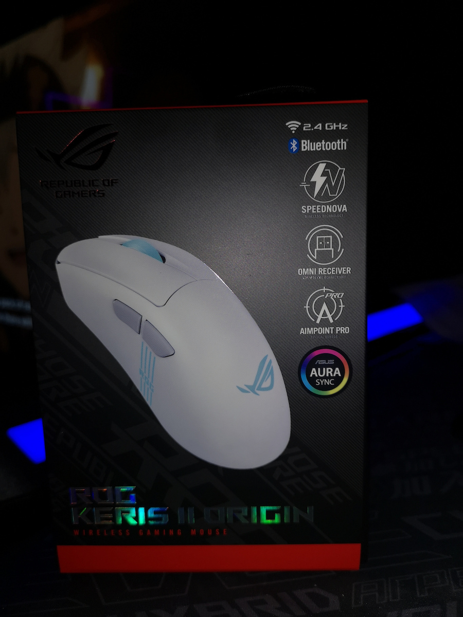 Asus ROG Keris II Origin Ασύρματο Gaming Ποντίκι 42000 DPI Moonlight White