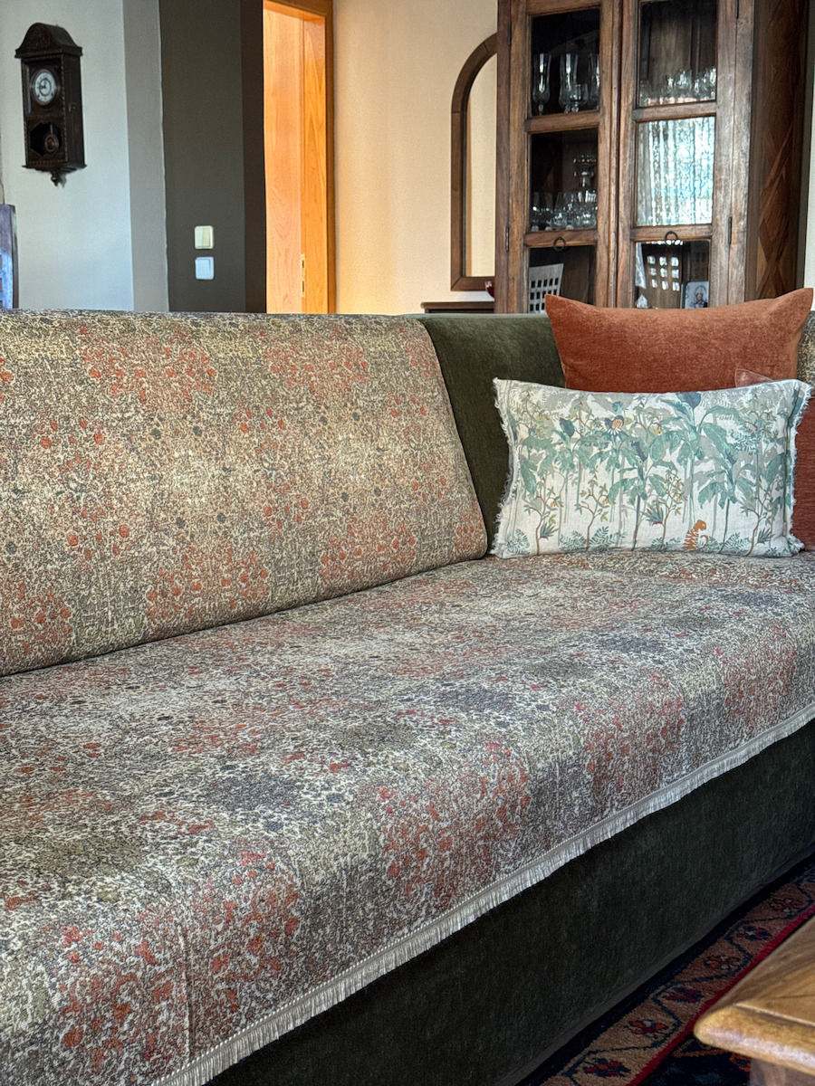 Cotone Jeremy Ριχτάρι Τριθέσιου Καναπέ Στόφα 185x280εκ. Κεραμιδί 88280