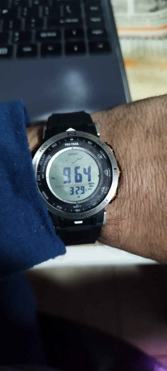 Casio Pro Trek Digital Men's Watch 45.2mm Solar with Black Rubber Strap