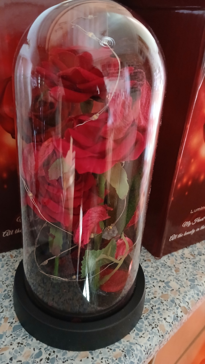 Вечно роза Red 22см в Яла с LED