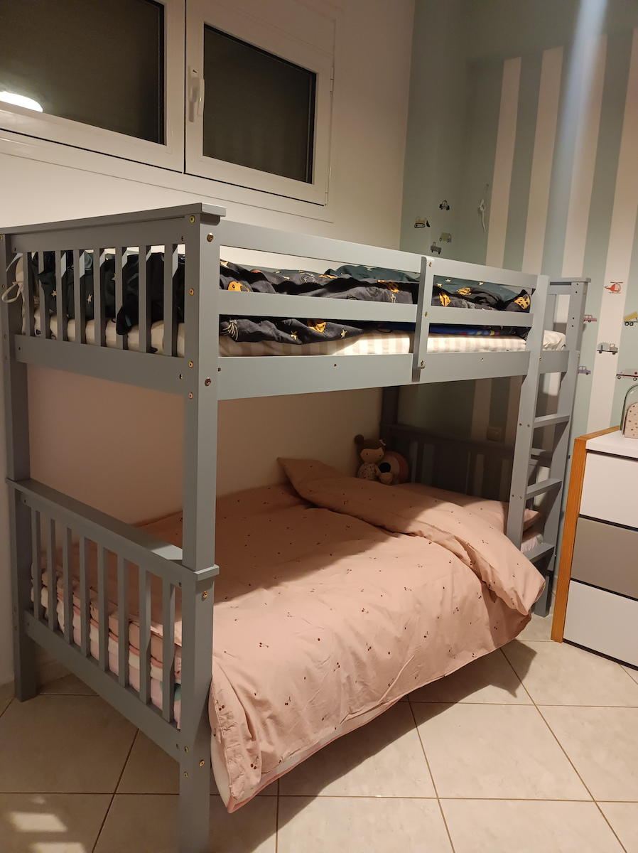 Lantai Kids Bed Bunk Single Gray for Mattress 90x190cm