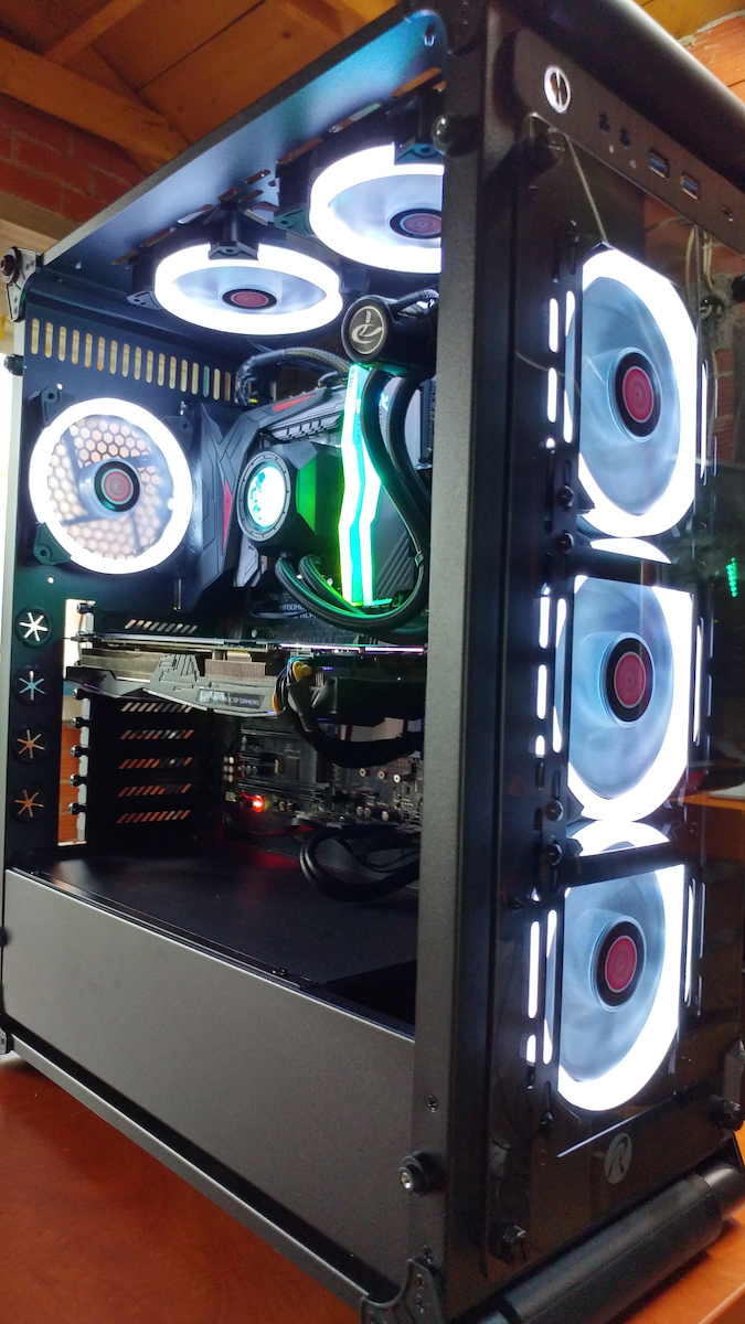 Raijintek Coeus Evo TC Gaming Midi Tower Κουτί Υπολογιστή με Πλαϊνό Παράθυρο και RGB Φωτισμό Μαύρο