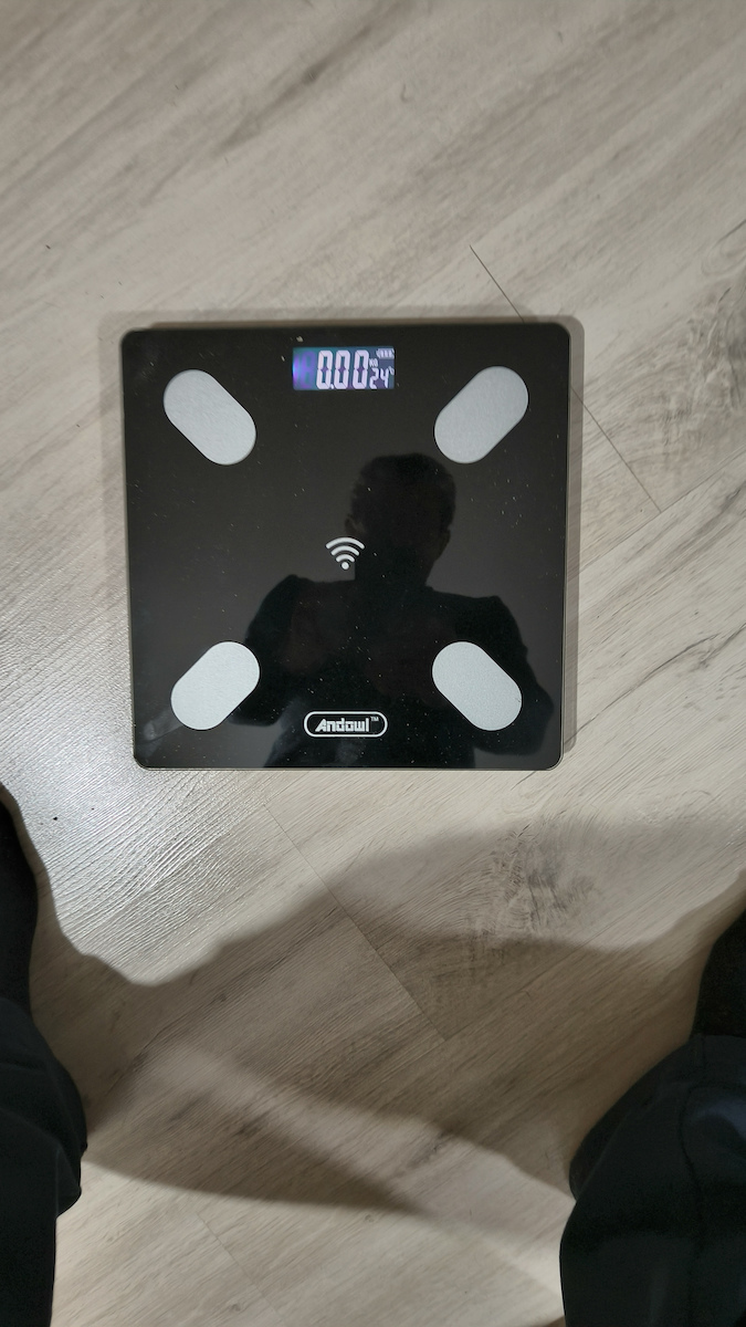 Andowl Q-D001 S Smart Bathroom Scale with Body Fat Counter Black