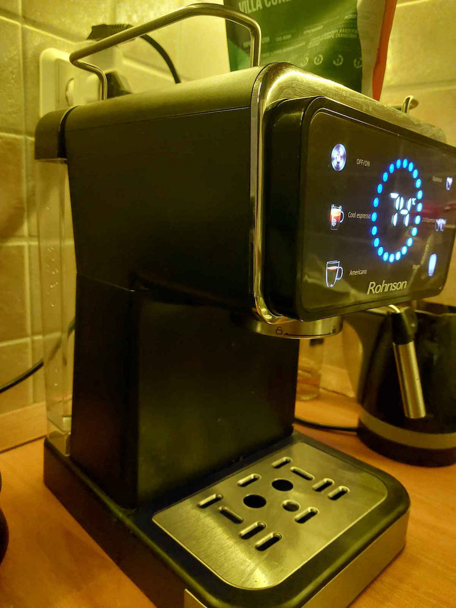 Rohnson Hot & Cold Μηχανή Espresso 1350W Πίεσης 20bar Μαύρη R-98015