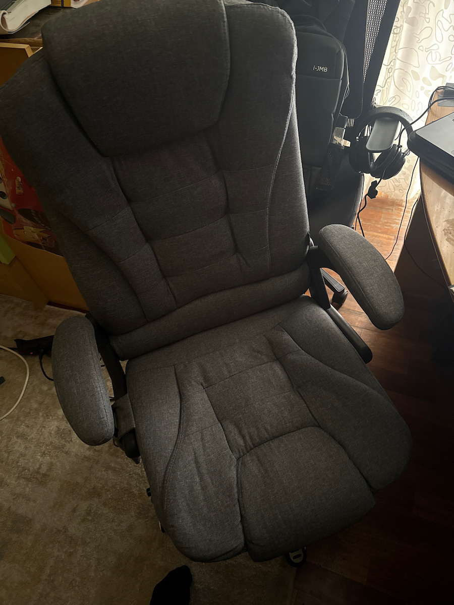 Vinsetto Executive Office Chair Massage With Recline Grey