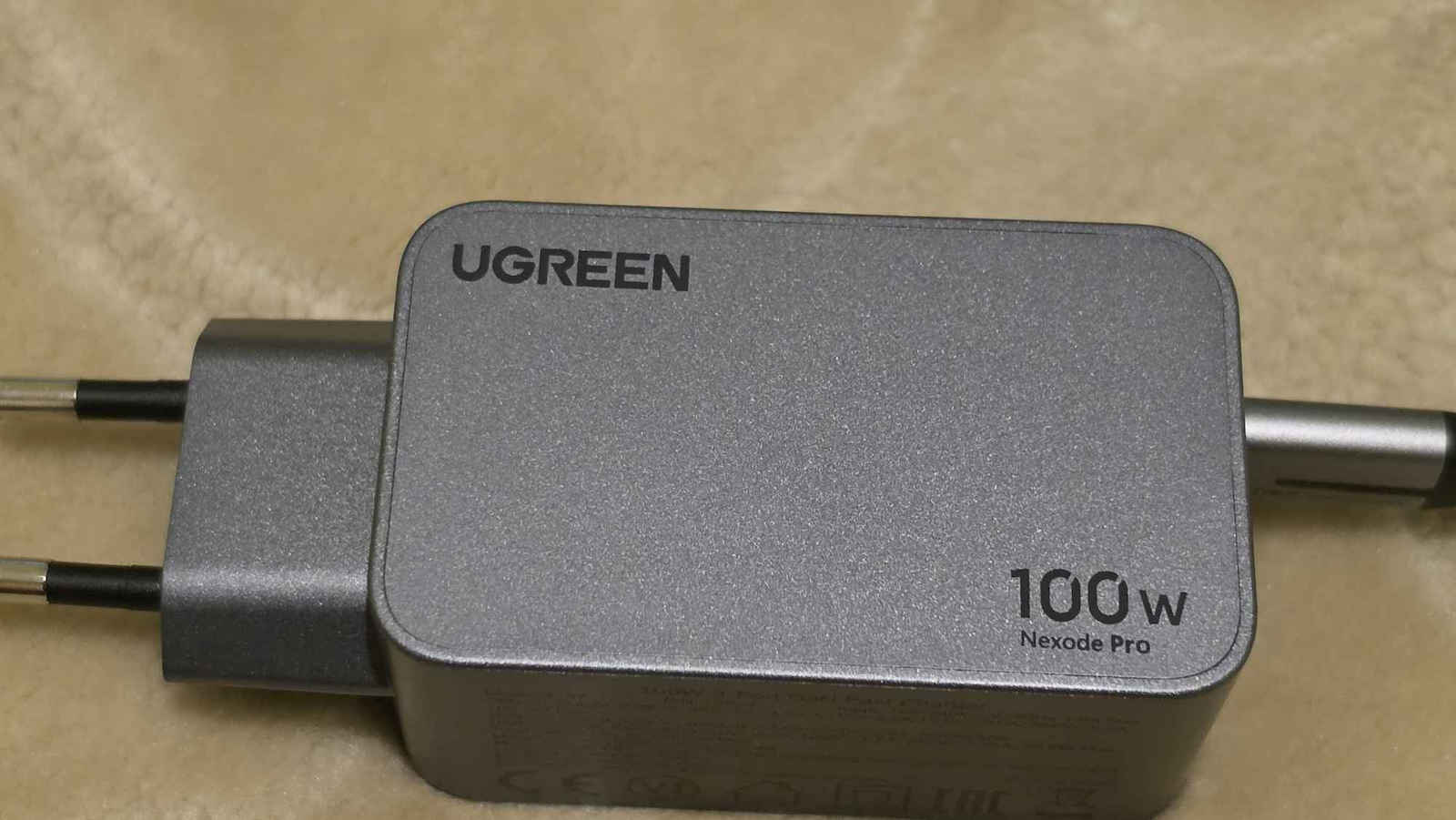 Ugreen Charger GaN with USB-A Port and 2 USB-C Ports and Cable USB-C - USB-C 100W Power Delivery / Quick Charge 4+ Gray (Nexode Pro)