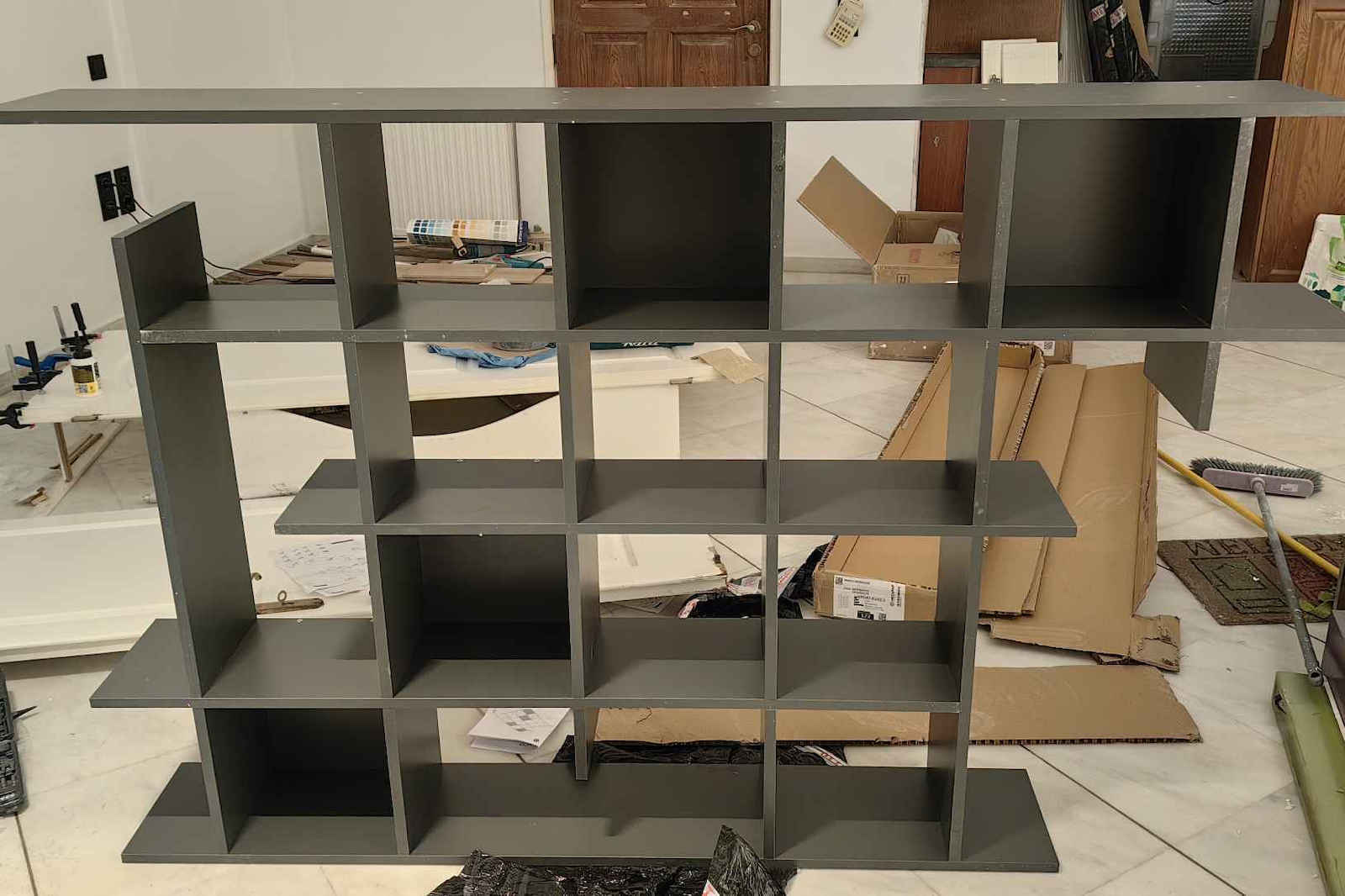 Bookcase Manco Charcoal 122x25.5x188cm