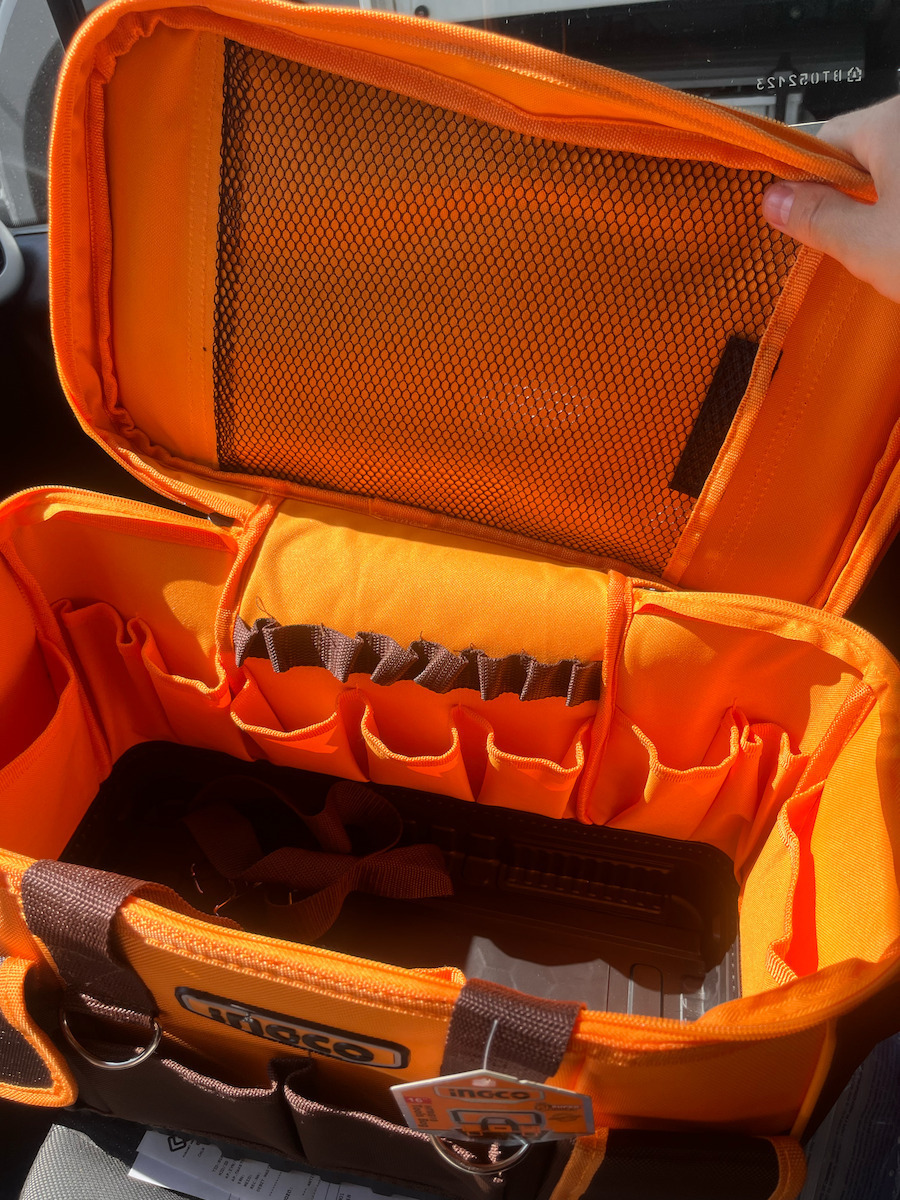 Ingco Stoff-Über-die-Schulter-Werkzeugtasche Wasserdichte Braune