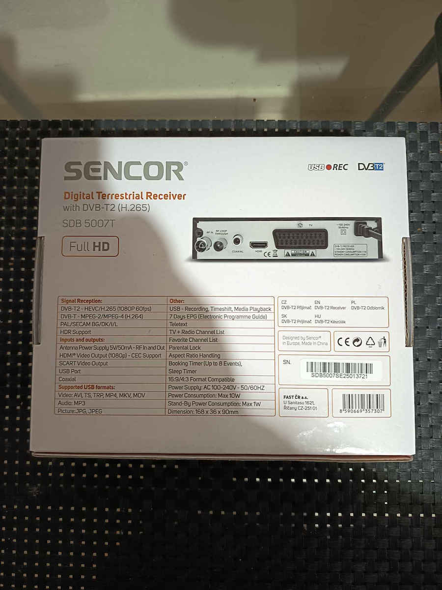 Sencor SDB 5007T Ψηφιακός Δέκτης Mpeg-4 SD (480p) Σύνδεση HDMI