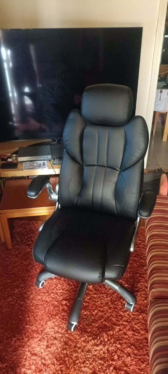 Executive Reclining Office Chair with Fixed Arms Black Songmics