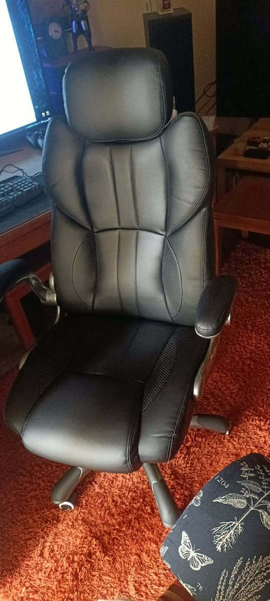 Executive Reclining Office Chair with Fixed Arms Black Songmics