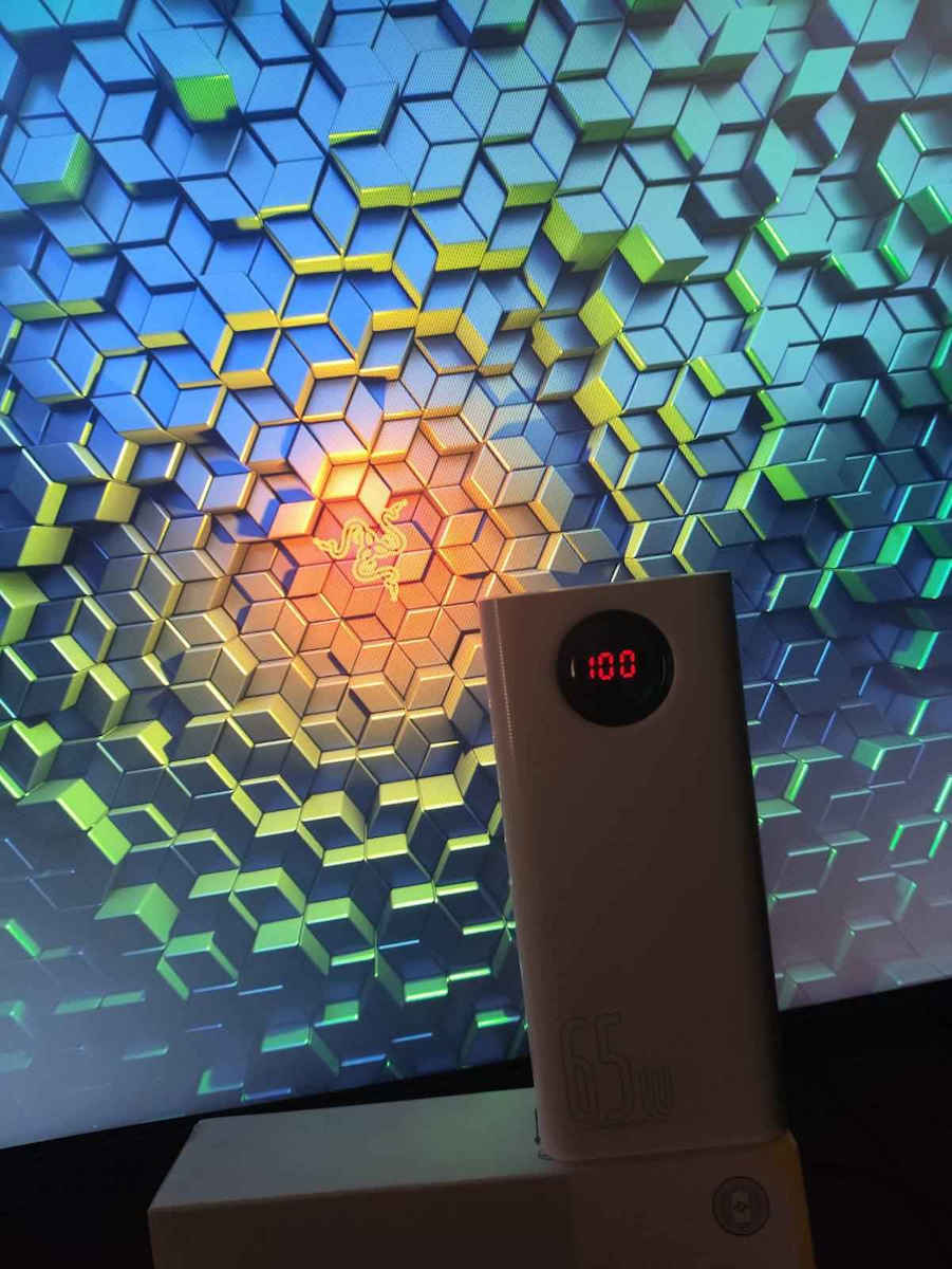Baseus Amblight Power Bank 30000mAh 65W with 4 USB-A Ports and USB-C Port Quick Charge 3.0 Black