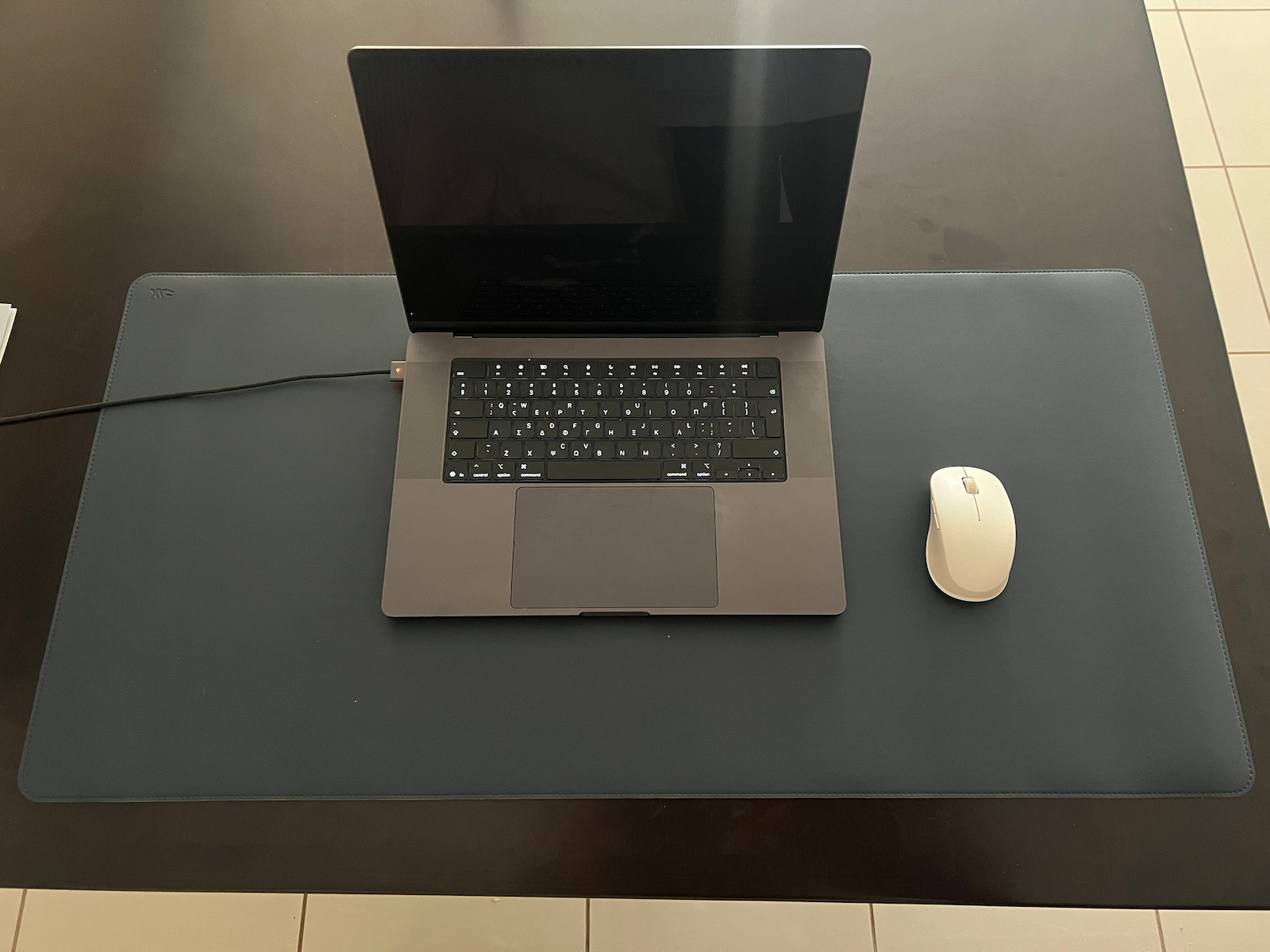 Sax Desk Pad 45x90cm Double-Sided Waterproof Dark Blue-Yellow 700-03