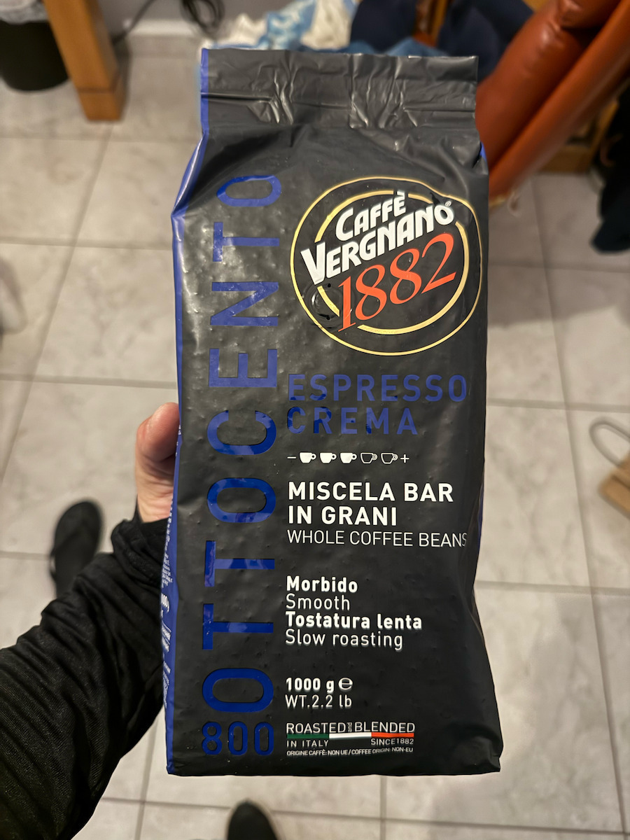 Caffe Vergnano 1882 Кафе Еспресо Арабика Crema 800 на Зърна 1kg