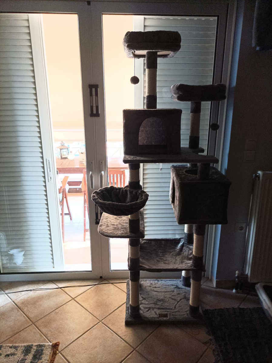 Animal Scratching Post Cat Trees Gray 6 levels 55x45x190cm