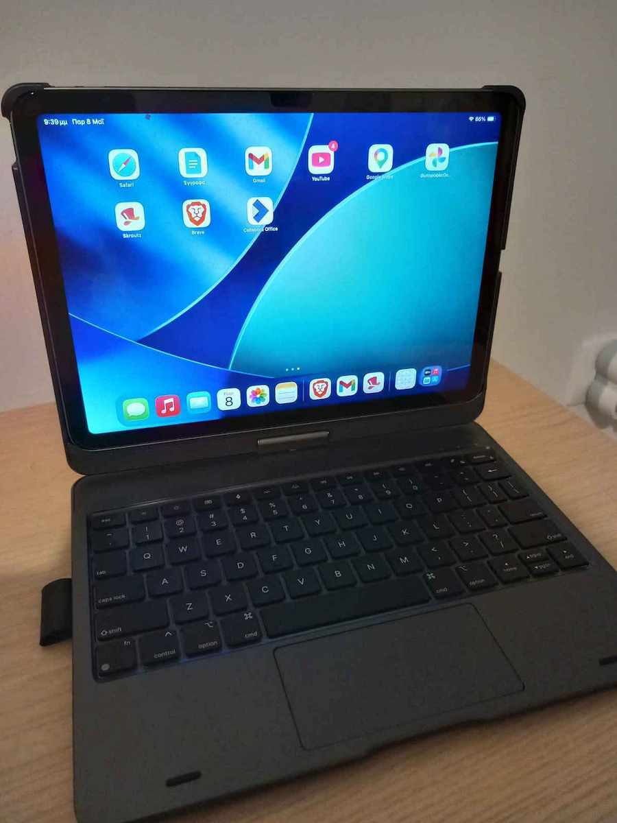 Typecase Case Flexbook Touch Tastatur iPad Air 11 2024/2025 Grau Kb201t-110-b-sgy-blk-b-us-v4