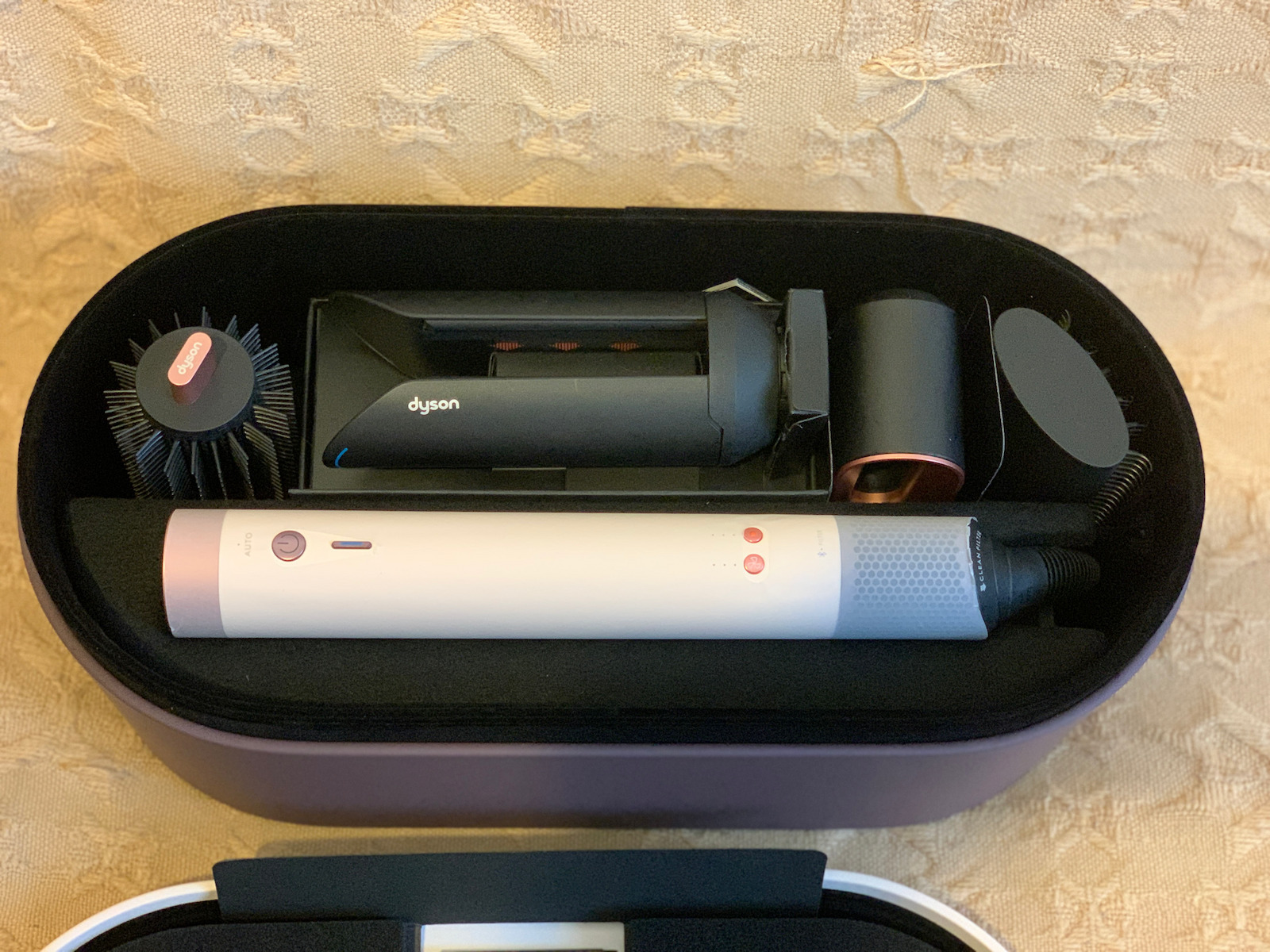Dyson Hs09 Airwrap Co-anda2x Straight + Wavy Electric Hair Brush with Air for Hair Straightening and Curls 1700W Pink / Rose Gold